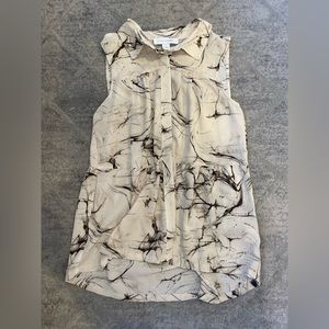Marble Print Button Tank Top Size S